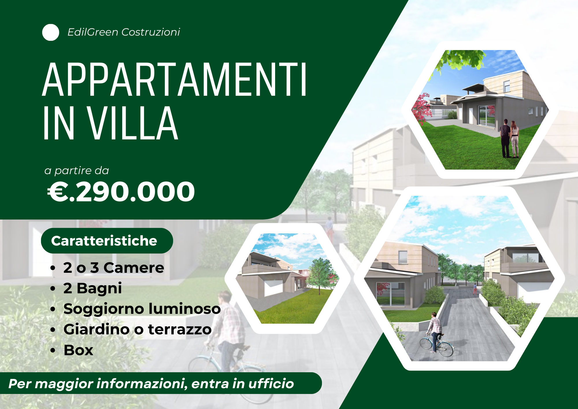 NUOVO RESIDENCE DI APPARTAMENTI IN VILLA A CODOGNO – ULTIMA DISPONIBILITA’ CON IL GIARDINO PER IL CORPI E